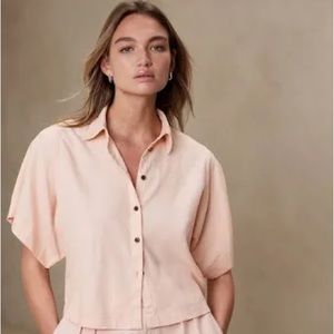 Banana Republic Factory Linen Blend Resort Shirt